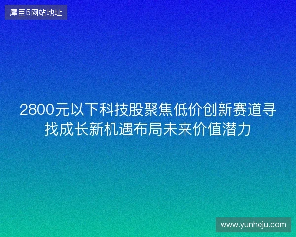 2800元以下科技股聚焦低价创新赛道寻找成长新机遇布局未来价值潜力